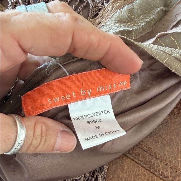 Sweet by Miss Me Brown Crochet Fringe Skirt - Picture 4 of 9